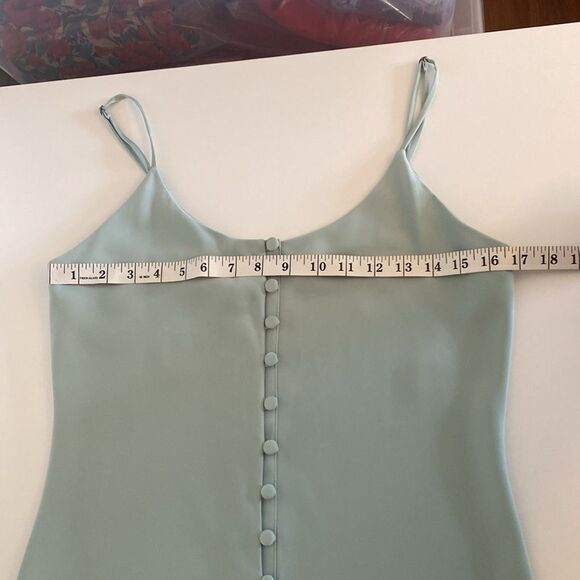 Simple Retro Pastel Mint Green Button Front Midi Dress Size Medium - Picture 11 of 12